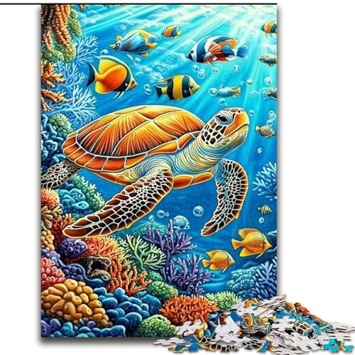 Puzzle für Teenager, 1000 Teile, Meeresschildkröte, Lernspiele, Heimdekoration, Lernspiel für Geburtstag, Weihnachten, 50x75cm von LYXIANY