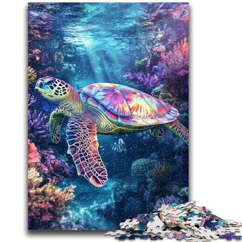 Puzzle für Teenager, 1000 Teile, Meeresschildkröte, geeignet für Kinder ab 14 Jahren, anspruchsvolles Spiel, tolles Geschenk zum Spielen, 50x75cm von LYXIANY