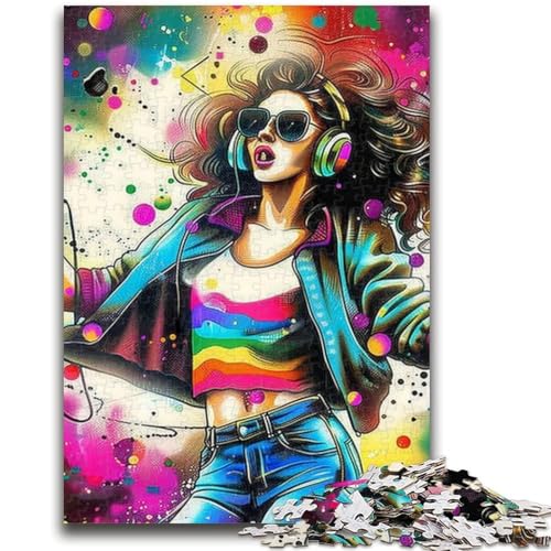Puzzle für Teenager, 1000 Teile, Musik-Mädchen, Herausforderung für die Gehirnintelligenz, süchtig machendes Spielzeug, Geburtstagsgeschenk, Geschenke, Wandkunst, 26x38cm von LYXIANY