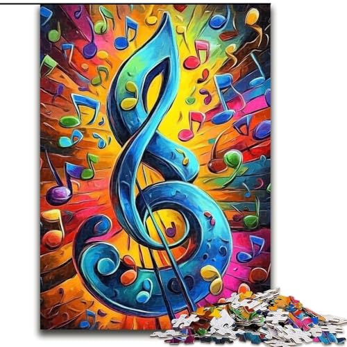 Puzzle für Teenager, 1000 Teile, Musiksymbole, Spielzeug, Lernspiele, Stressabbau, tolle Geschenke und Spielzeuge (Größe 26x38cm) von LYXIANY