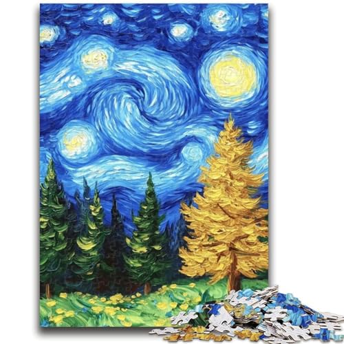 Puzzle für Teenager, 1000 Teile, Nachthimmelwald, geeignet für Kinder ab 14 Jahren, anspruchsvolles Spiel, tolles Geschenk zum Spielen, 50x75cm von LYXIANY