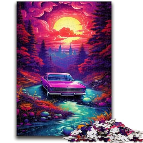Puzzle für Teenager, 1000 Teile, Neonauto in der Natur, geeignet für Kinder ab 14 Jahren, anspruchsvolles Spiel, tolles Geschenk zum Spielen, 38x26cm von LYXIANY