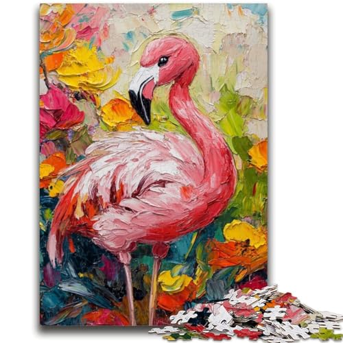 Puzzle für Teenager, 1000 Teile, Ölgemälde, Flamingo, geeignet für Kinder ab 14 Jahren, anspruchsvolles Spiel, tolles Geschenk zum Spielen, 50x75cm von LYXIANY