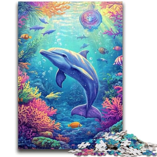 Puzzle für Teenager, 1000 Teile, Ozeandelfin, geeignet für Kinder ab 14 Jahren, anspruchsvolles Spiel, tolles Geschenk zum Spielen, 38x26cm von LYXIANY