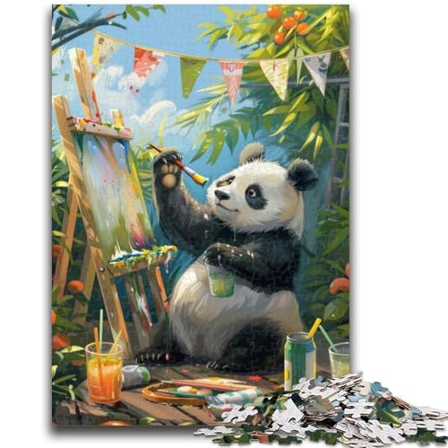 Puzzle für Teenager, 1000 Teile, Panda-Maler, Lernspielzeug, einzigartige Heimdekoration und Geschenke für Kinder ab 14 Jahren, 38x26cm von LYXIANY