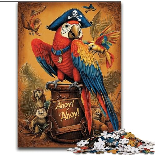 Puzzle für Teenager, 1000 Teile, Papagei, Pirat, Stressabbau, schwierige Herausforderung, einzigartige Heimdekoration und Geschenke, 50x75cm Puzzle für Teenager, 1000 Teile, Papagei, Pirat, Stressabbau, schwierige Herausforderung, einzigartige Heimdekoration und Geschenke, 50x75cm von LYXIANY