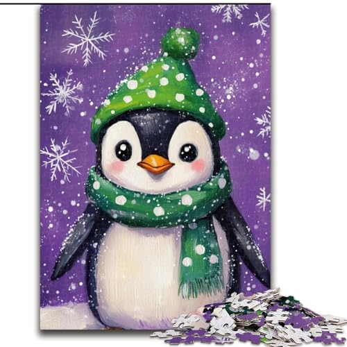 Puzzle für Teenager, 1000 Teile, Pinguine im Winter, Stressabbau, schwierige Herausforderung, Wichtelgeschenke für Kinder ab 14 Jahren (Größe 26x38cm) von LYXIANY