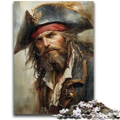 Puzzle für Teenager, 1000 Teile, Piratenkapitän, anspruchsvolles Spiel und Familienspiel, Lernspiel für Geburtstag, Weihnachten, 26x38cm von LYXIANY