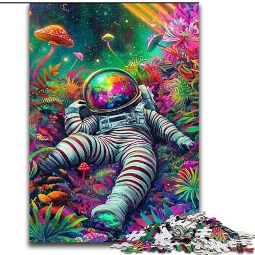 Puzzle für Teenager, 1000 Teile, Psychedelischer Astronaut, Lernspielzeug, einzigartige Geburtstags- und Geschenkideen für Kinder ab 14 Jahren (Größe 26x38cm) von LYXIANY
