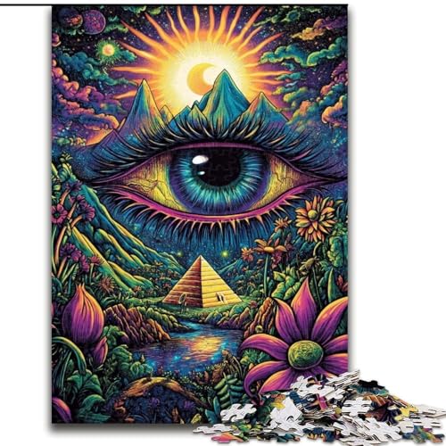 Puzzle für Teenager, 1000 Teile, Psychedelisches Auge, Spielzeug, Denkspiel, stärkt die Liebe zwischen Paaren, für Kinder ab 14 Jahren (Größe 50x75cm) von LYXIANY