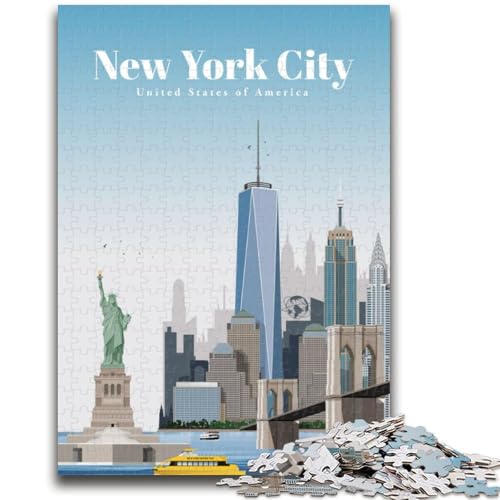 Puzzle für Teenager, 1000 Teile, Reise nach NYC bei Tag, Lernspiel, Herausforderung, Spielzeug, Wanddekoration, einzigartige Geburtstags (Größe 38x26cm) von LYXIANY