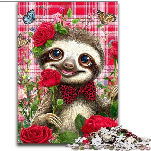 Puzzle für Teenager, 1000 Teile, Rosenfaultier, Spielzeug, Lernspiele, Stressabbau, tolle Geschenke und Spielzeuge, 50x75cm Puzzle für Teenager, 1000 Teile, Rosenfaultier, Spielzeug, Lernspiele, Stressabbau, tolle Geschenke und Spielzeuge, 50x75cm von LYXIANY