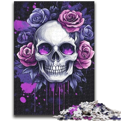 Puzzle für Teenager, 1000 Teile, Rosenschädel, anspruchsvolles Spiel und Familienspiel, Lernspiel für Geburtstag, Weihnachten, 50x75cm von LYXIANY