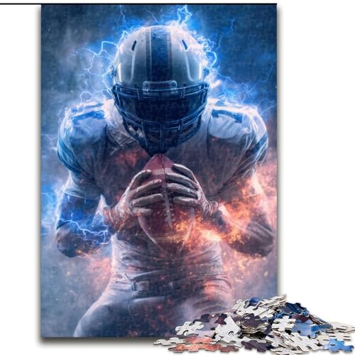 Puzzle für Teenager, 1000 Teile, Rugby-Spieler, anspruchsvolles Spiel und Familienspiel mit vollständig ineinandergreifenden, zufällig geformten Teilen, 50x75cm von LYXIANY