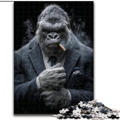 Puzzle für Teenager, 1000 Teile, Schimpanse im Anzug, Spielzeug, Lernspiele, Stressabbau, tolle Geschenke und Spielzeuge, 26x38cm Puzzle für Teenager, 1000 Teile, Schimpanse im Anzug, Spielzeug, Lernspiele, Stressabbau, tolle Geschenke und Spielzeuge, 26x38cm von LYXIANY