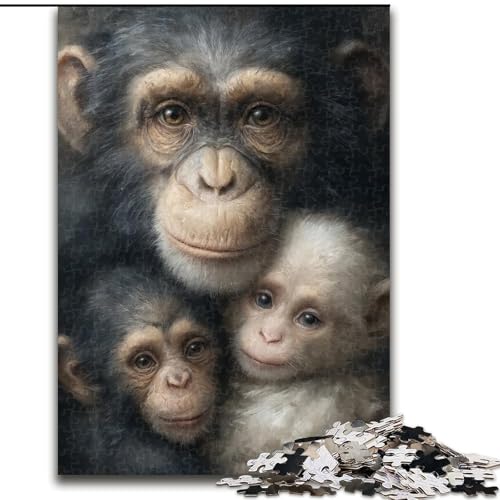 Puzzle für Teenager, 1000 Teile, Schimpansenfamilie, Spielzeug, Lernspiele, Stressabbau, tolle Geschenke und Spielzeuge, 26x38cm von LYXIANY