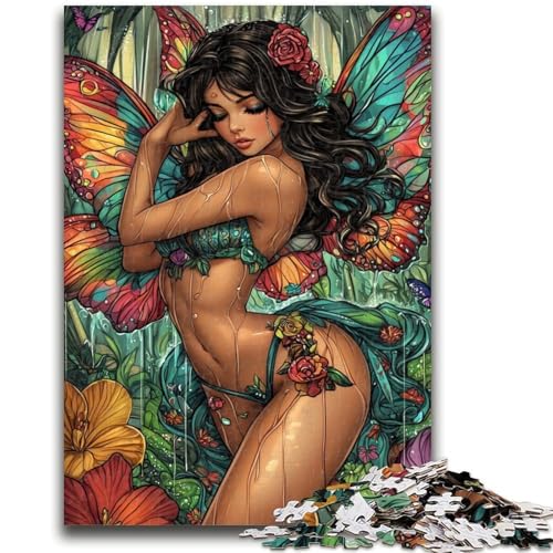 Puzzle für Teenager, 1000 Teile, Schmetterlingsfee, Stressabbau, schwierige Herausforderung, gutes Geschenk für die ganze Familie, 50x75cm von LYXIANY