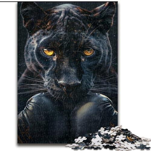 Puzzle für Teenager, 1000 Teile, Schwarzer Leoparden-Boxer, Lernspielzeug, Familienspiele, Lernspiel für Geburtstag, Weihnachten, 50x75cm von LYXIANY