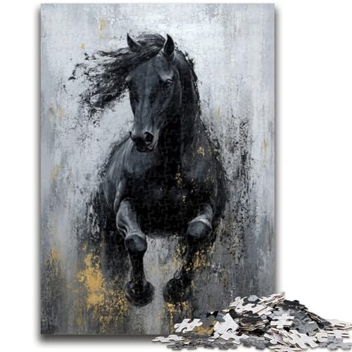 Puzzle für Teenager, 1000 Teile, Schwarzes Goldenes Pferd, Geeignet für Kinder ab 14 Jahren, Herausforderndes Spiel, Tolles Geschenk zum Spielen, 50x75cm Puzzle für Teenager, 1000 Teile, Schwarzes Goldenes Pferd, Geeignet für Kinder ab 14 Jahren, Herausforderndes Spiel, Tolles Geschenk zum Spielen, 50x75cm von LYXIANY