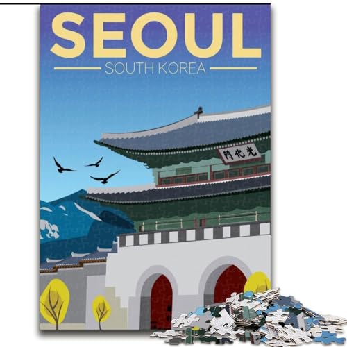 Puzzle für Teenager, 1000 Teile, Seoul, Südkorea, Reise, Spielzeug, Lernspiele, Stressabbau, einzigartige Heimdekoration und Geschenke, 50x75cm Puzzle für Teenager, 1000 Teile, Seoul, Südkorea, Reise, Spielzeug, Lernspiele, Stressabbau, einzigartige Heimdekoration und Geschenke, 50x75cm von LYXIANY