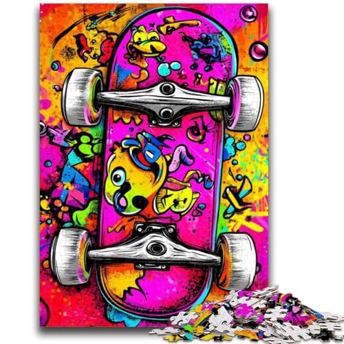 Puzzle für Teenager, 1000 Teile, Skateboard, hilft dem Gehirn, süchtig machendes Spielzeug zur Förderung der Geduld, tolles Geschenk, 50x75cm Puzzle für Teenager, 1000 Teile, Skateboard, hilft dem Gehirn, süchtig machendes Spielzeug zur Förderung der Geduld, tolles Geschenk, 50x75cm von LYXIANY