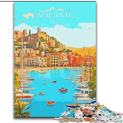 Puzzle für Teenager, 1000 Teile, Spanien, Alicante, Reisen, hilft dem Gehirn, süchtig machendes Spielzeug zu trainieren, um Geduld zu fördern, perfekte Dekoration, 50x75cm von LYXIANY