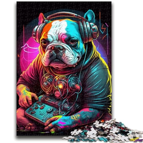 Puzzle für Teenager, 1000 Teile, Spiel Bulldogge, anspruchsvolles Spiel und Familienspiel, ganze Familie, 50x75cm von LYXIANY