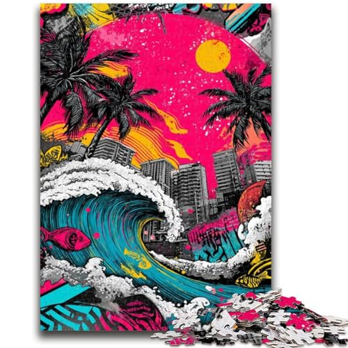 Puzzle für Teenager, 1000 Teile, Surf-Graffiti, geeignet für Kinder ab 14 Jahren, anspruchsvolles Spiel, tolles Geschenk zum Spielen, 50x75cm von LYXIANY