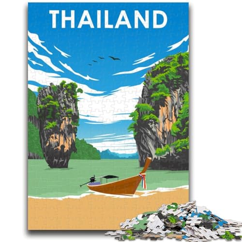 Puzzle für Teenager, 1000 Teile, Thailand-Reiseposter für Kinder ab 14 Jahren, pädagogische Herausforderung, lustige Aktivitäten zu Hause, Geburtstagsgeschenke, Reisegeschenke (Größe 50x75cm) von LYXIANY