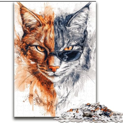 Puzzle für Teenager, 1000 Teile, Tierkatze, für Lernspiele, Herausforderungsspielzeug, einzigartige Heimdekoration und Geschenke, 38x52cm Puzzle für Teenager, 1000 Teile, Tierkatze, für Lernspiele, Herausforderungsspielzeug, einzigartige Heimdekoration und Geschenke, 38x52cm von LYXIANY