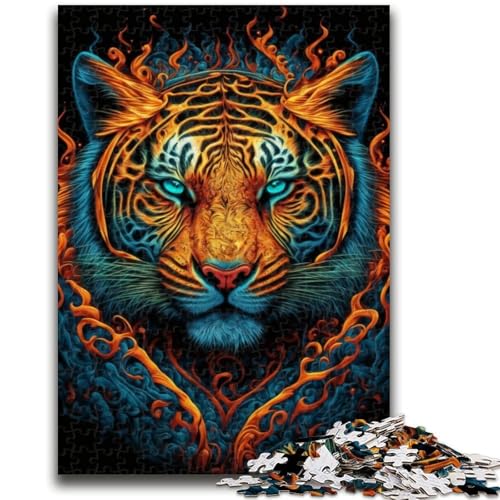 Puzzle für Teenager, 1000 Teile, Tiger, Feuer, Wasser, für Kinder ab 14 Jahren, interessante Geschenke zur Stressreduzierung für Freunde und Familie, 26x38cm von LYXIANY