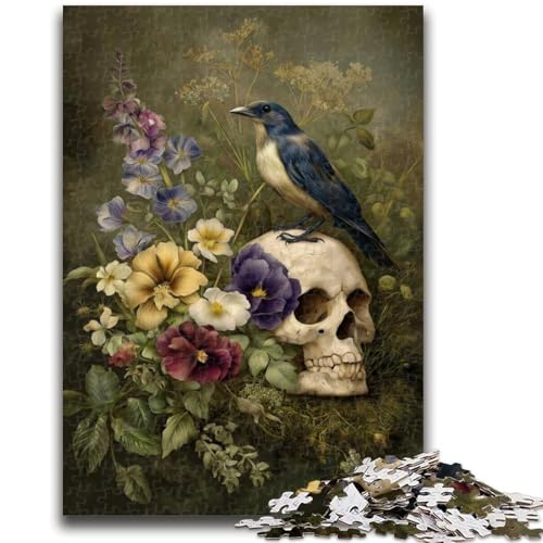 Puzzle für Teenager, 1000 Teile, Totenkopf und Krähe, Lernspiel, Herausforderung, Spielzeug, Wanddekoration, einzigartige Geburtstags, 26x38cm Puzzle für Teenager, 1000 Teile, Totenkopf und Krähe, Lernspiel, Herausforderung, Spielzeug, Wanddekoration, einzigartige Geburtstags, 26x38cm von LYXIANY