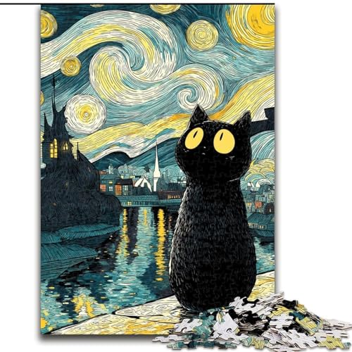 Puzzle für Teenager, 1000 Teile, Van Gogh, Nachthimmel, Schwarze Katze, für Alter 14+, anspruchsvoll zu vervollständigen, Aber lustig und humorvoll, tolle Geschenke und Spielzeuge (Größe 26x38cm) Puzzle für Teenager, 1000 Teile, Van Gogh, Nachthimmel, Schwarze Katze, für Alter 14+, anspruchsvoll zu vervollständigen, Aber lustig und humorvoll, tolle Geschenke und Spielzeuge (Größe 26x38cm) von LYXIANY