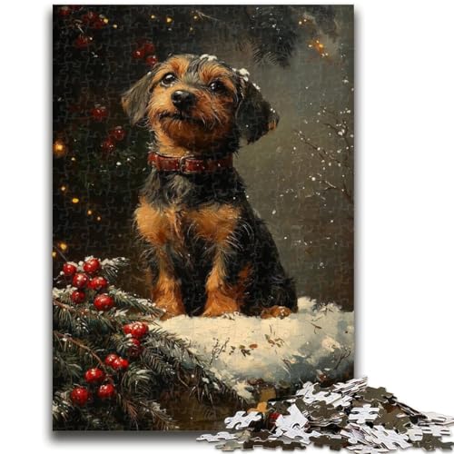 Puzzle für Teenager, 1000 Teile, Weihnachtshund, für Kinder ab 14 Jahren, schönes Design-Spiel, schönes Design-Spiel, tolles Geschenk, 26x38cm von LYXIANY