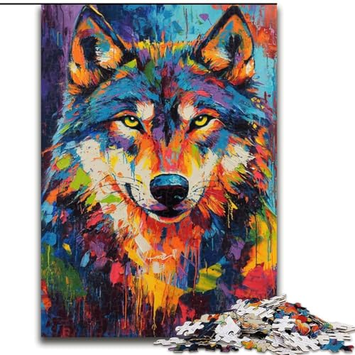 Puzzle für Teenager, 1000 Teile, Wolfskunst, Quizspiel, Wanddekoration, einzigartige Geburtstags (Größe 50x75cm) von LYXIANY