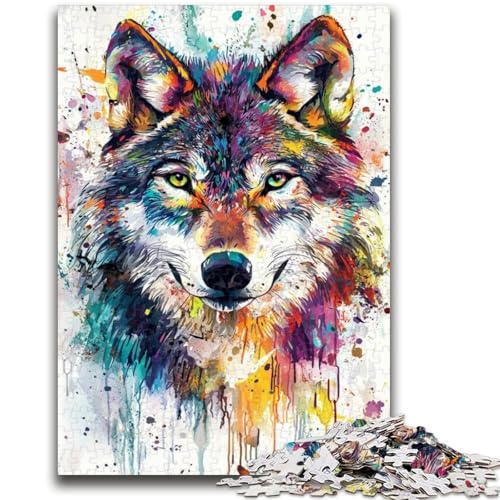 Puzzle für Teenager, 1000 Teile, Wolfskunst, geeignet für Kinder ab 14 Jahren, anspruchsvolles Spiel, tolles Geschenk zum Spielen, 38x26cm von LYXIANY