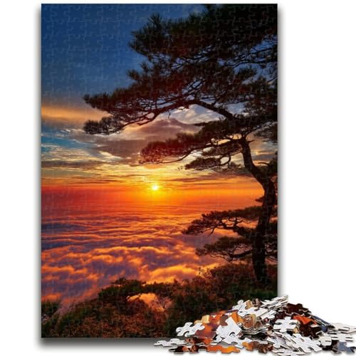 Puzzle für Teenager, 1000 Teile, Wolkenmeer bei Sonnenaufgang, hilft dem Gehirn beim Trainieren, süchtig machendes Spielzeug zur Förderung der Geduld, geeignet für Paare, 50x75cm von LYXIANY