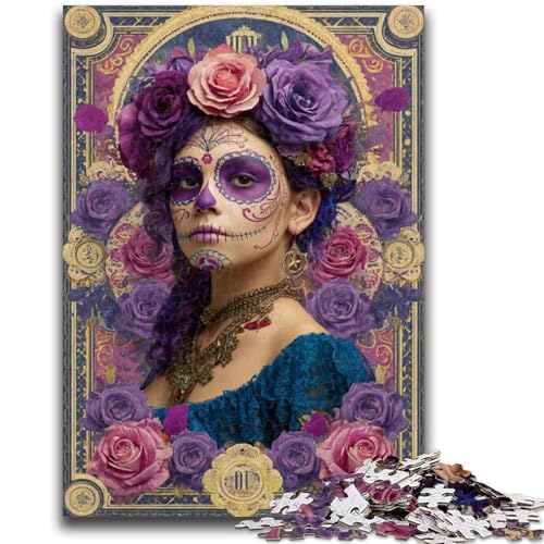 Puzzle für Teenager, 1000 Teile, Zuckerschädel-Frau, für Lernspiele, Herausforderungsspielzeug, ganze Familie, 50x75cm Puzzle für Teenager, 1000 Teile, Zuckerschädel-Frau, für Lernspiele, Herausforderungsspielzeug, ganze Familie, 50x75cm von LYXIANY