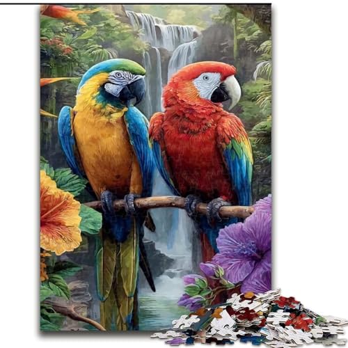 Puzzle für Teenager, 1000 Teile, Zwei Papageien, Lernspiele, Heimdekoration, geeignet für die Schreibtischdekoration, 50x75cm von LYXIANY