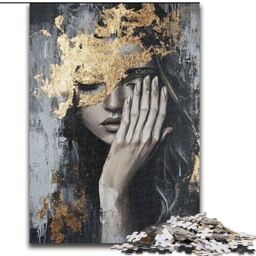 Puzzle für Teenager, 1000 Teile, abstraktes Gemälde Einer Frau, Quizspiel, Wanddekoration, einzigartige Geburtstags (Größe 50x75cm) von LYXIANY