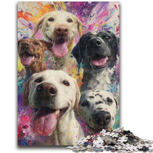 Puzzle für Teenager, 1000 Teile, fröhlicher Hund, geeignet für Kinder ab 14 Jahren, anspruchsvolles Spiel, tolles Geschenk zum Spielen, 38x26cm von LYXIANY