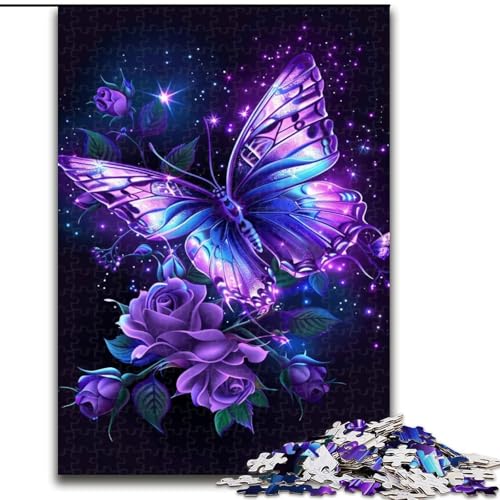Puzzle für Teenager, 1000 Teile, lila Schmetterling, Spiele, Spielzeug, Geschenk, einzigartige Geburtstags- und Geschenkideen für Kinder ab 14 Jahren (Größe 50x75cm) von LYXIANY
