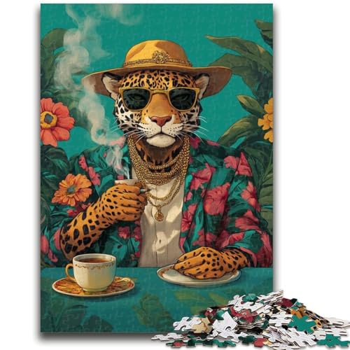 Puzzle für Teenager, 1000 Teile, modischer Leopard, geeignet für Kinder ab 14 Jahren, anspruchsvolles Spiel, tolles Geschenk zum Spielen, 50x75cm von LYXIANY