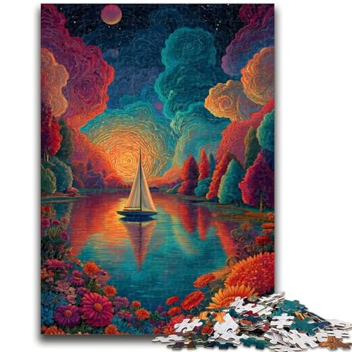 Puzzle für Teenager, 1000 Teile, psychedelisches Boot, anspruchsvoll zu vervollständigen, Aber unterhaltsames und humorvolles Lernspiel zum Geburtstag, 50x75cm Puzzle für Teenager, 1000 Teile, psychedelisches Boot, anspruchsvoll zu vervollständigen, Aber unterhaltsames und humorvolles Lernspiel zum Geburtstag, 50x75cm von LYXIANY