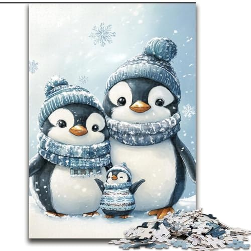 Puzzle für Teenager, 1000 Winterpinguine, Lernspiele, Heimdekoration, Lernspiel für Geburtstag, Weihnachten, 38x26cm von LYXIANY