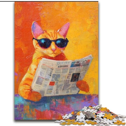 Puzzle für Teenager, 1000 abstrakte Katzen, dekomprimierendes intellektuelles Lernspielzeug, ganze Familie (Größe 26x38cm) von LYXIANY
