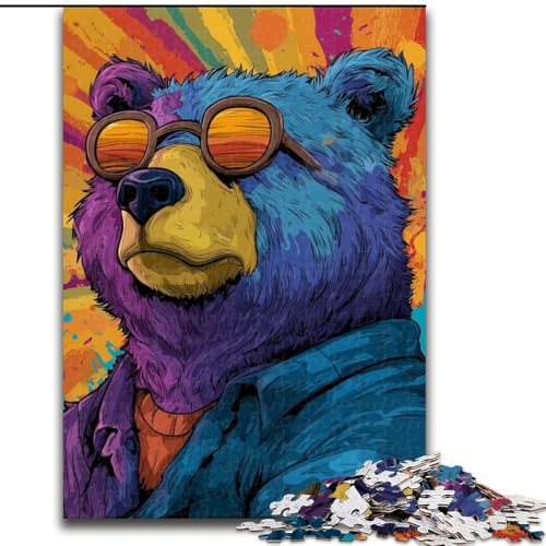 Puzzle für Teenager, 1000-teiliges Puzzle, Braunbär, Stressabbau-Spielzeug, einzigartige Heimdekoration und Geschenke für 14-Jährige (Größe 26x38cm) von LYXIANY