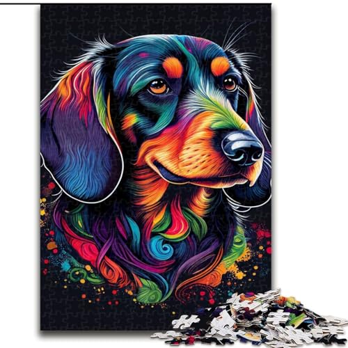 Puzzle für Teenager, 1000-teiliges Puzzle, Dackel, Farbe, lernfördernd, ganze Familie (Größe 26x38cm) von LYXIANY