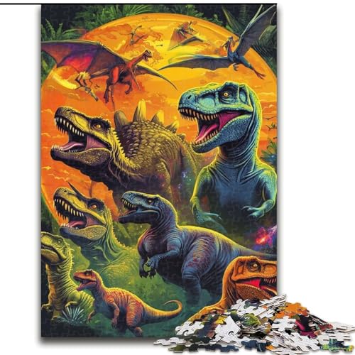 Puzzle für Teenager, 1000-teiliges Puzzle, Dschungel-Dinosaurier, Quizspiel, Wanddekoration, einzigartige Geburtstags (Größe 50x75cm) von LYXIANY