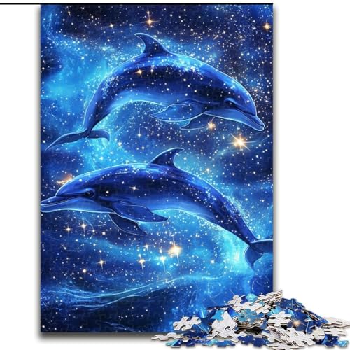 Puzzle für Teenager, 1000-teiliges Puzzle, Galaxie-Delfin, Spielzeug, Lernspiele, Stressabbau, tolle Geschenke und Spielzeuge (Größe 50x75cm) von LYXIANY